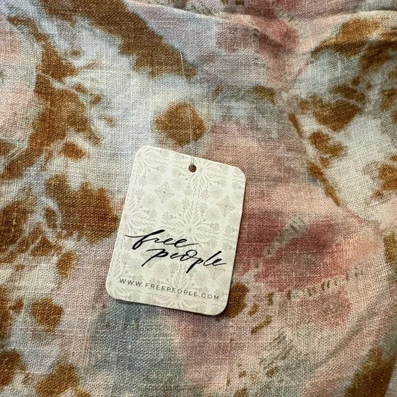 NWT Free People Sweet as Beach Mini Skirt in Neutral Combo Tie Dye - Picture 4 of 6